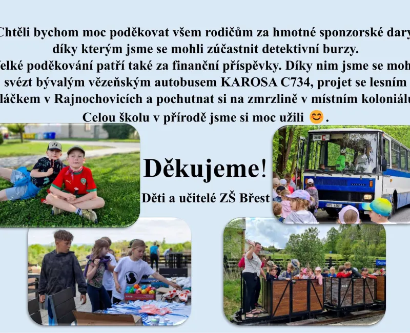 Poděkování sponzorům