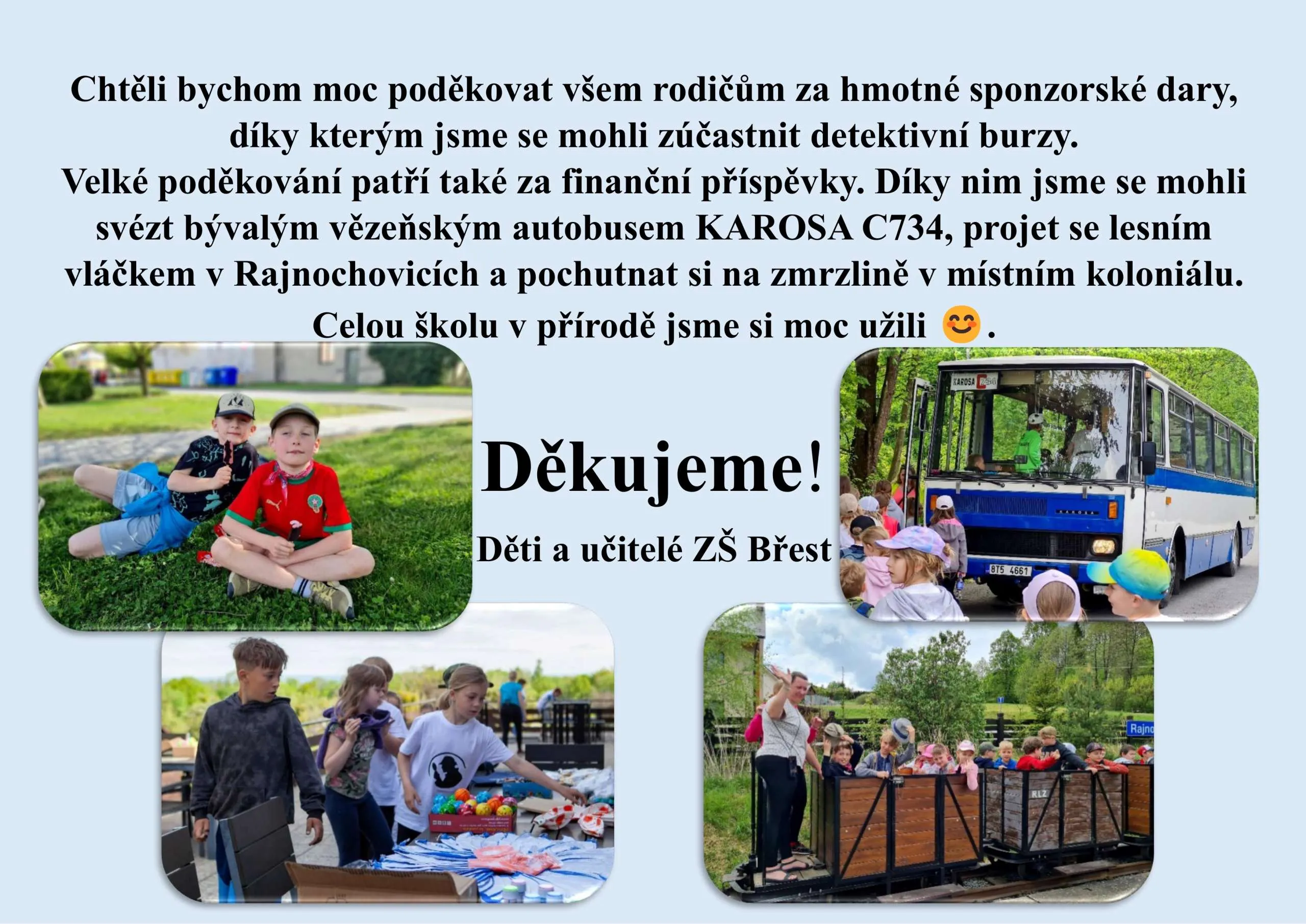 Poděkování sponzorům